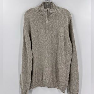 even tide pete snowheather textured 1/4 zip sweater beige